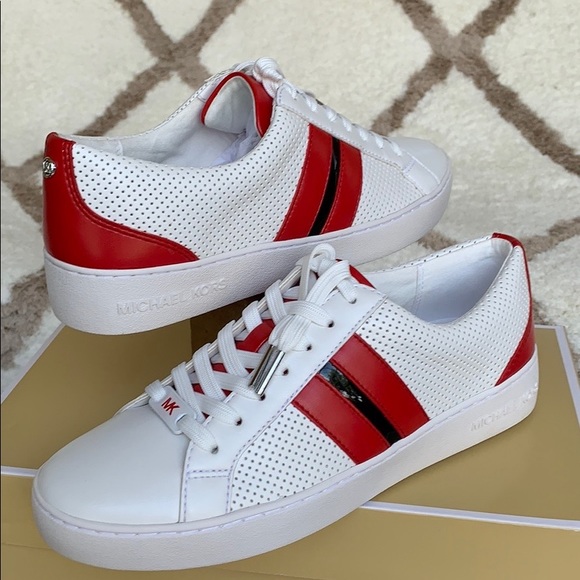 MICHAEL KORS CATELYN STRIPE LACE UP NAPPA PU OPT/B - Picture 13 of 16